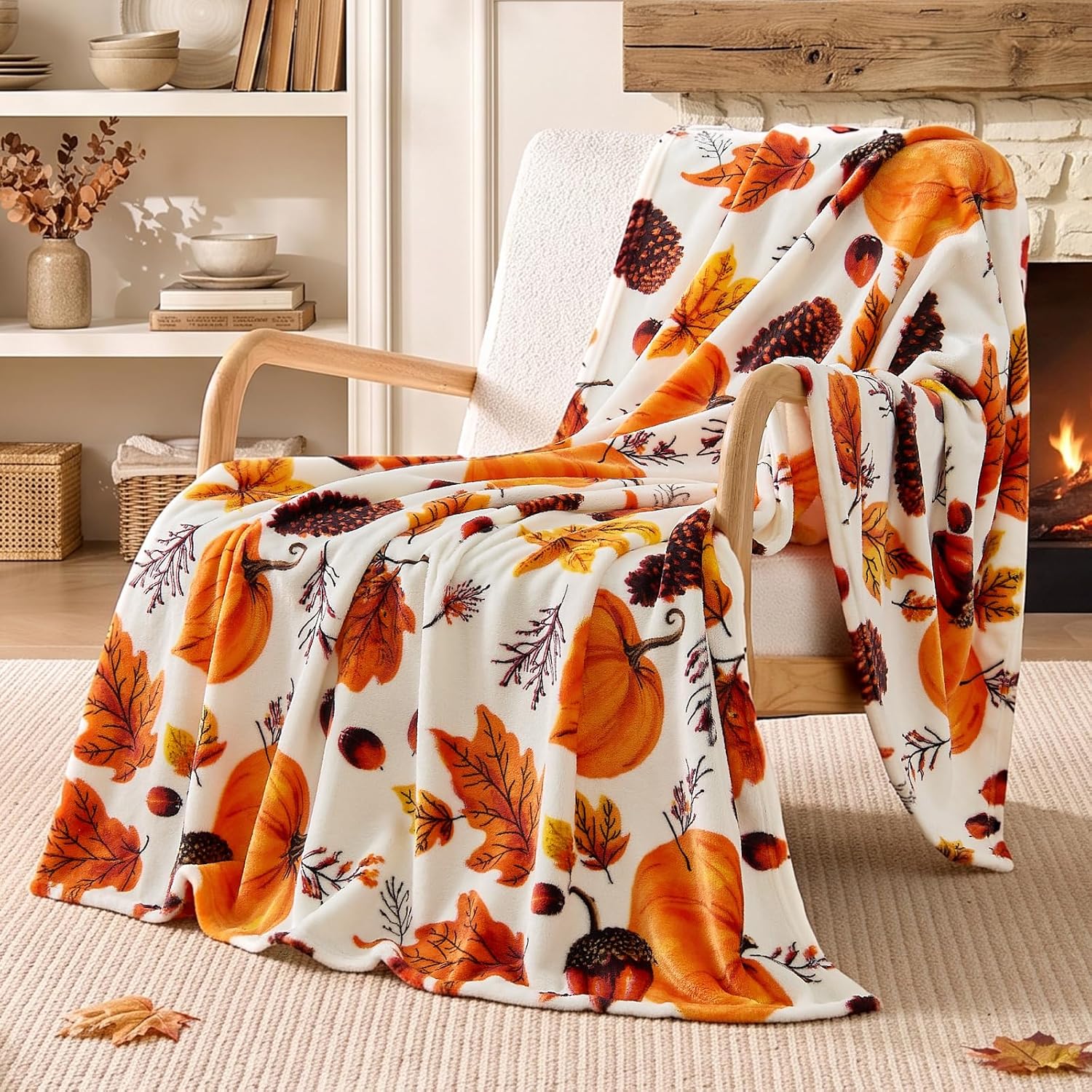 BEDELITE Flannel Fleece Blanket Pumpkin