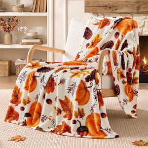 BEDELITE Flannel Fleece Blanket Pumpkin