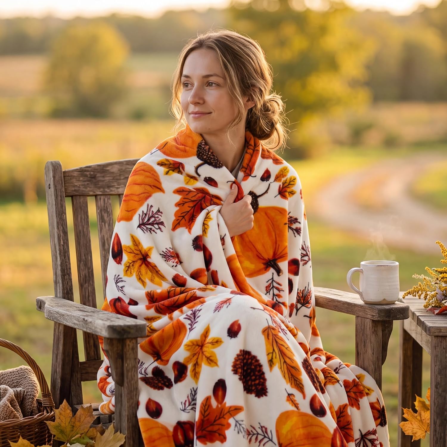 BEDELITE Fleece Blanket Soft Plush Fall Throw Size Autumn Pumpkin