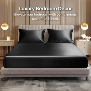 BEDELITE Satin Queen Fitted Sheet & Pillowcase
