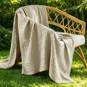 Breathable Waffle Cooling Blanket for Hot Sleepers