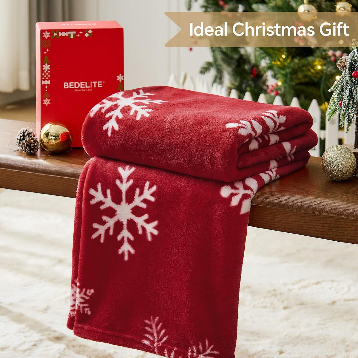 red xmas fleece blanket