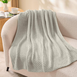 Super Soft Cozy Woven Grey Twin Blanket