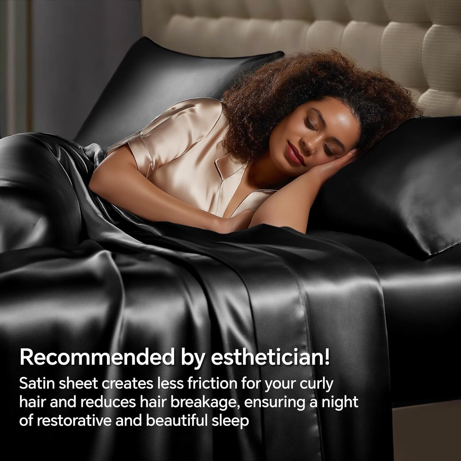 Luxury Soft Black Silky Sheets