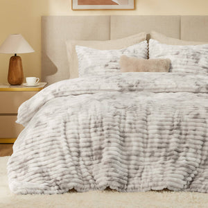 Luxury Fuzzy Heavy Winter Bedding Grey
