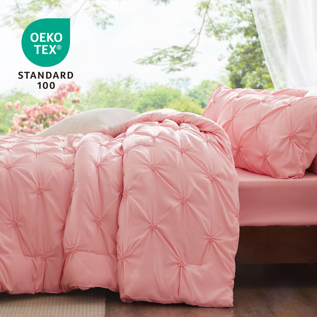 Pintuck Boho Bedding Pink