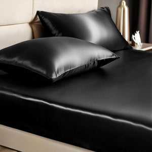 Satin Queen Fitted Sheet Pillowcase Set