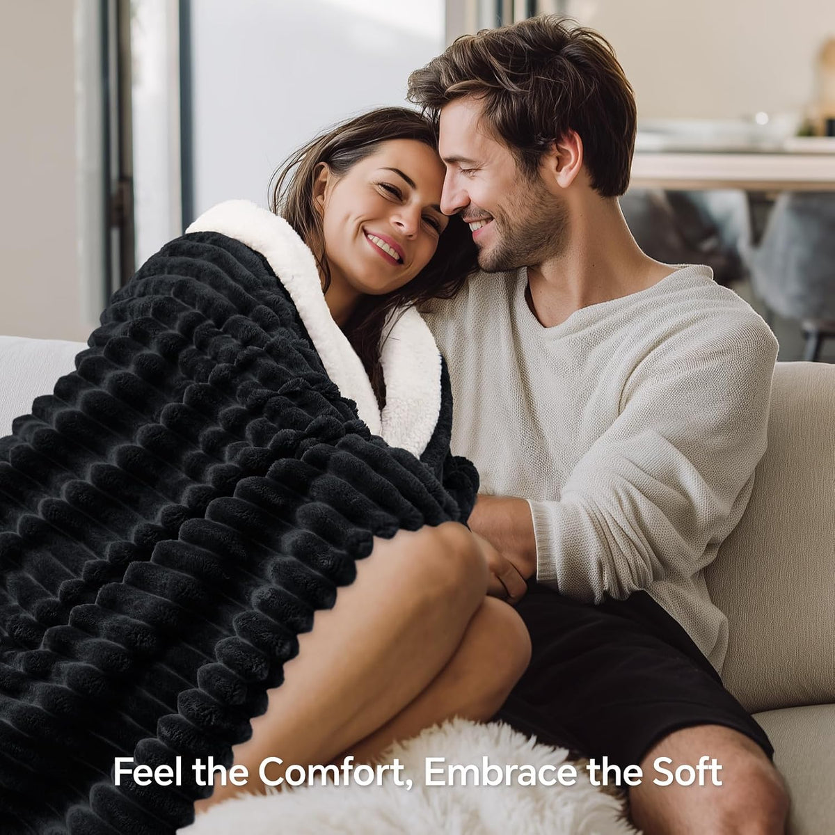 Striped Sherpa Throw for Couch