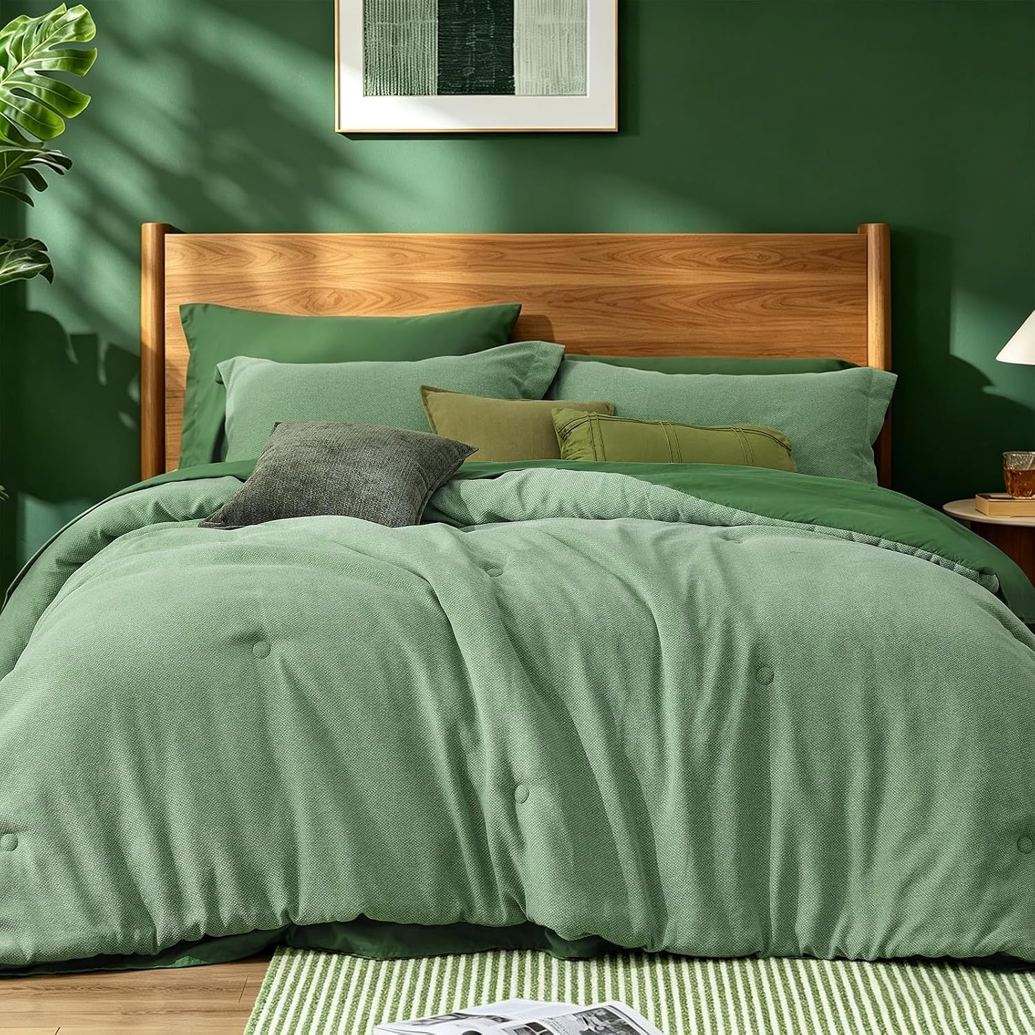 Texture Bed in A Bag 7 Pieces Breathable Comforter Sets