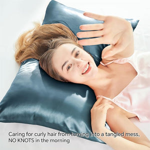 Zipper Satin Pillowcase 2 Pack