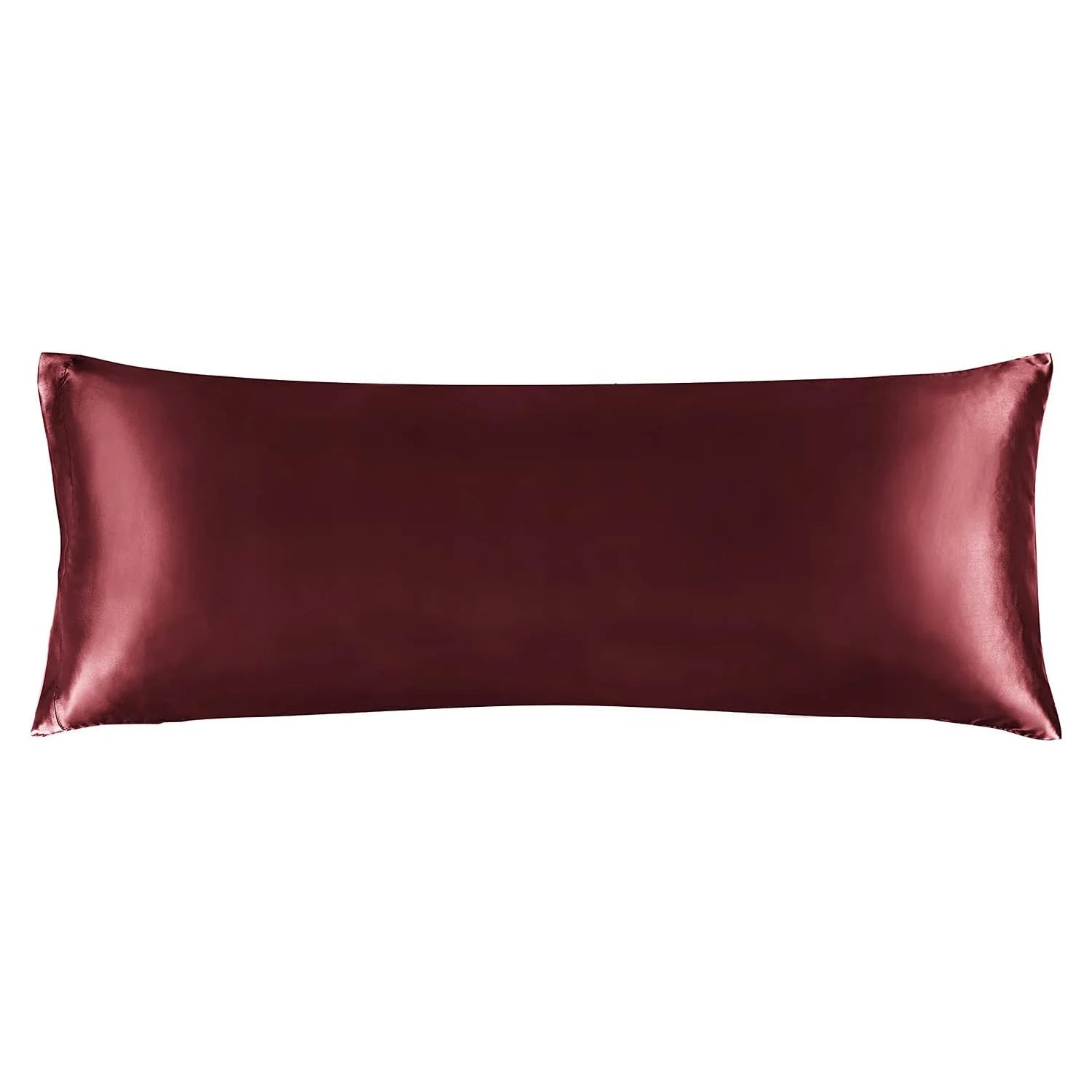 burgundy satin body pillow cover