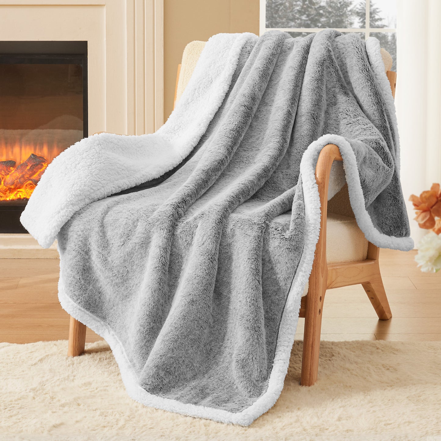 BEDELITE Faux Fur Throw Blanket for Couch - Super Soft & Warm Thick Sherpa Blanket for Sofa and Room Decor, Luxury Cozy Plush Fluffy Winter Blanket Gifts for Women Men Mom Dad