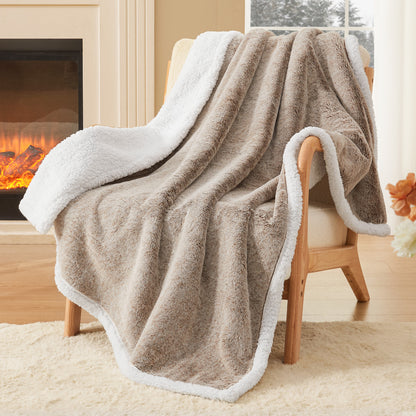 BEDELITE Faux Fur Throw Blanket for Couch - Super Soft & Warm Thick Sherpa Blanket for Sofa and Room Decor, Luxury Cozy Plush Fluffy Winter Blanket Gifts for Women Men Mom Dad