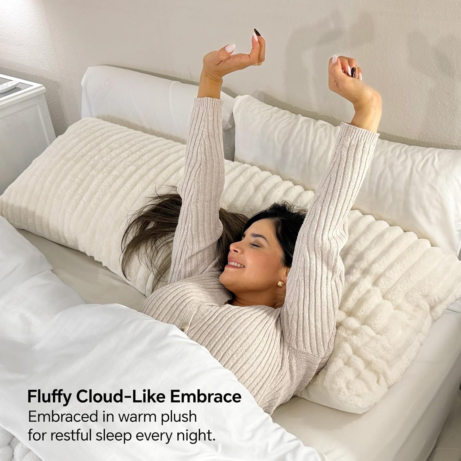 fluffy body pillow cover with zipper