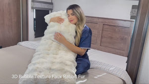 Textured Ribbed Faux Fur Body Pillow Cover – 20x54 with Zipper