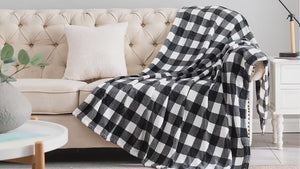 Checkered Fleece Flannel Throw Blanket