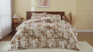 BEDELITE Faux Fur Comforter Set Thick Winter Comforter