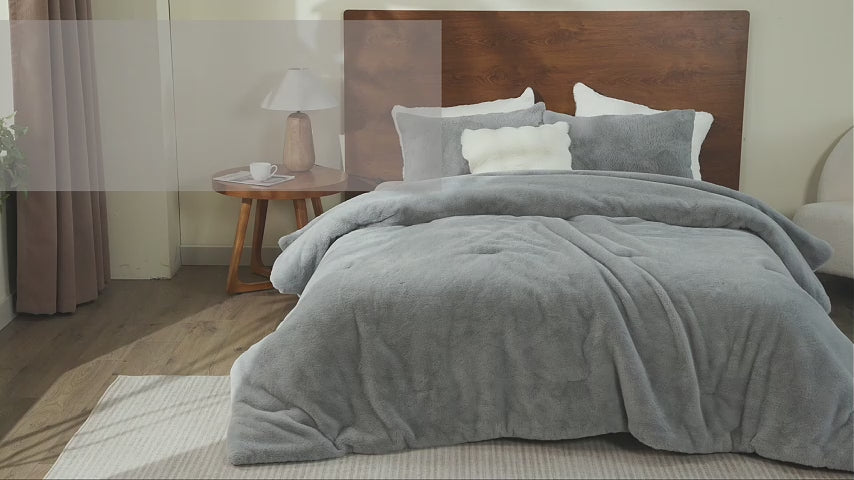 Faux Fur Fleece Comforter Set