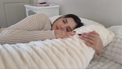 BEDELITE Fuzzy Striped Body Pillow Cover