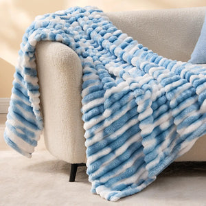 striped fleece blanket