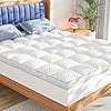 BEDELITE Mattress Topper 3 Inch Thick Mattress Pad, Plush Pillow Top Bed Cover with Elastic Deep Pockets Up to 6-24 Inch for Pressure Relief, Shredded Memory Foam Filling
